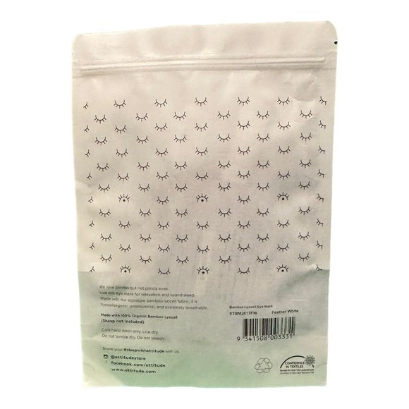 Ettitude Pure Organic Bamboo Lyocell Eye Mask White New, Unopened - Picture 5 of 5